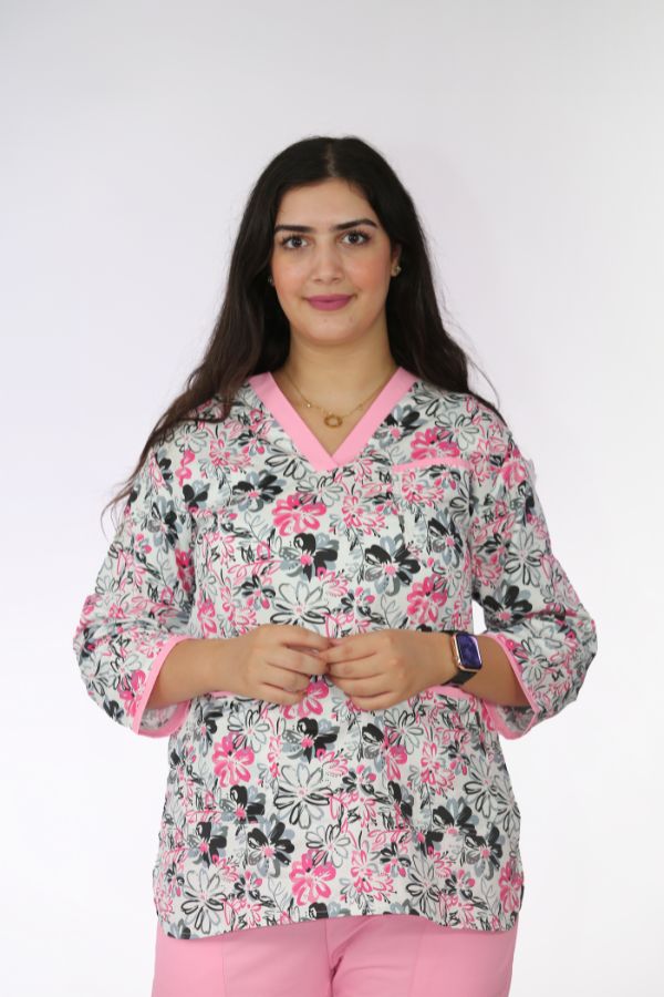 Pyjama Imprime Fleurs - Rose